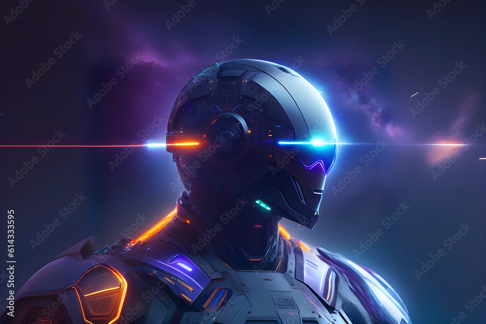 Fototapeta premium advanced artificial intelligence for the future rise in technological singularity using deep learning algorithms. Generative AI