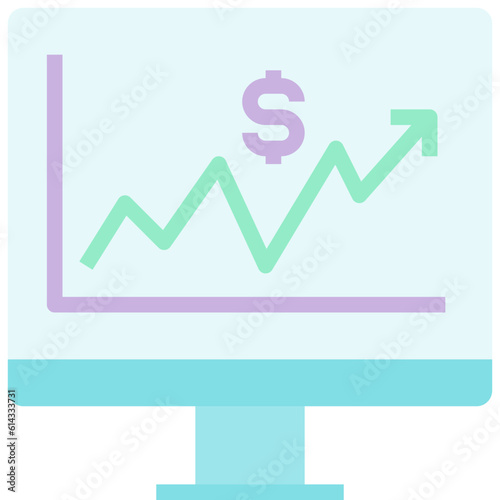 business monitoring flat icon