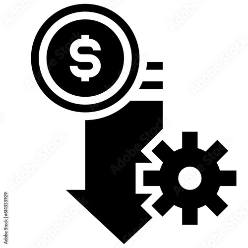 cost saving black solid icon