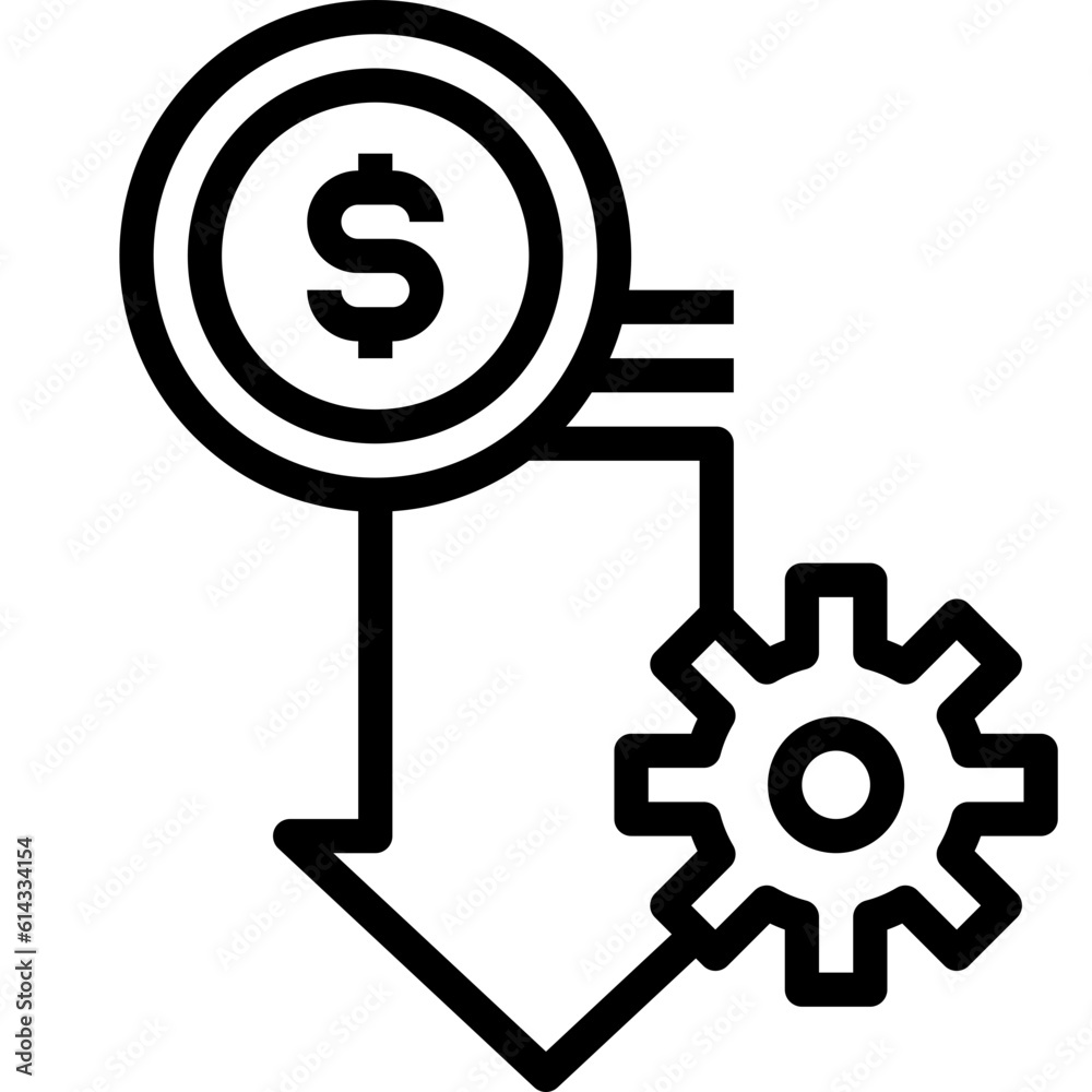 cost saving black outline icon cost saving black outline icon