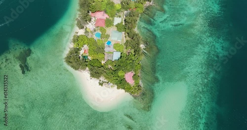 Manukan Island with a beautiful sandy beach view from above. Tunku Abdul Rahman National Park. Kota Kinabalu, Sabah, Malaysia. photo