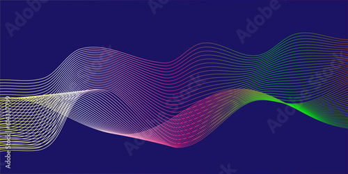 Abstract blue wave lines on transparent background. Digital frequency track equalizer. Abstract business wave curve lines background. Abstract wave line for banner, wallpaper background with wave.