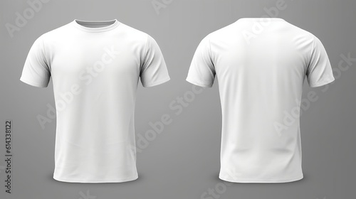 White t-shirt mockup, front and back, Generative Ai