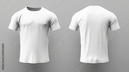 White t-shirt mockup, front and back, Generative Ai