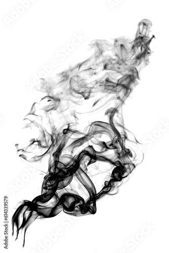 Black smoke on white background