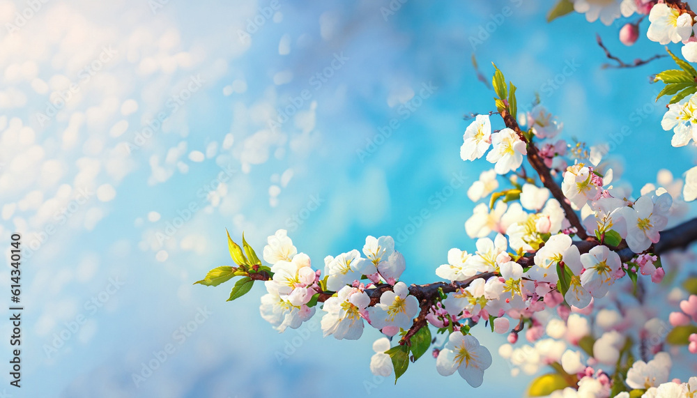 White flowers in bloom - abstract spring background. Oil painting. Generative ai White flowers in bloom - abstract spring background. Oil painting. Generative ai
