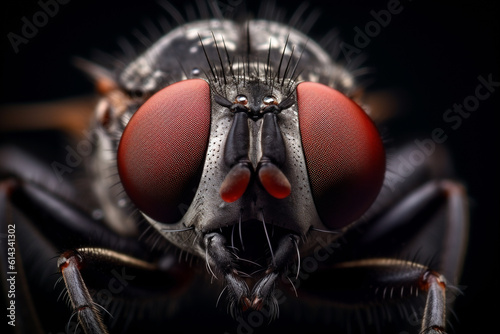 Macro shot of of a housefly - Generative AI © lilyl