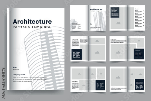 Architecture interior Portfolio brochure template design a4 standard size layout