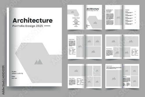 Architecture and interior portfolio design a4 standard size portfolio template
