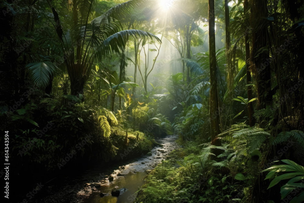 Tropical Rainforest Landscape,Tropical forest, Forest