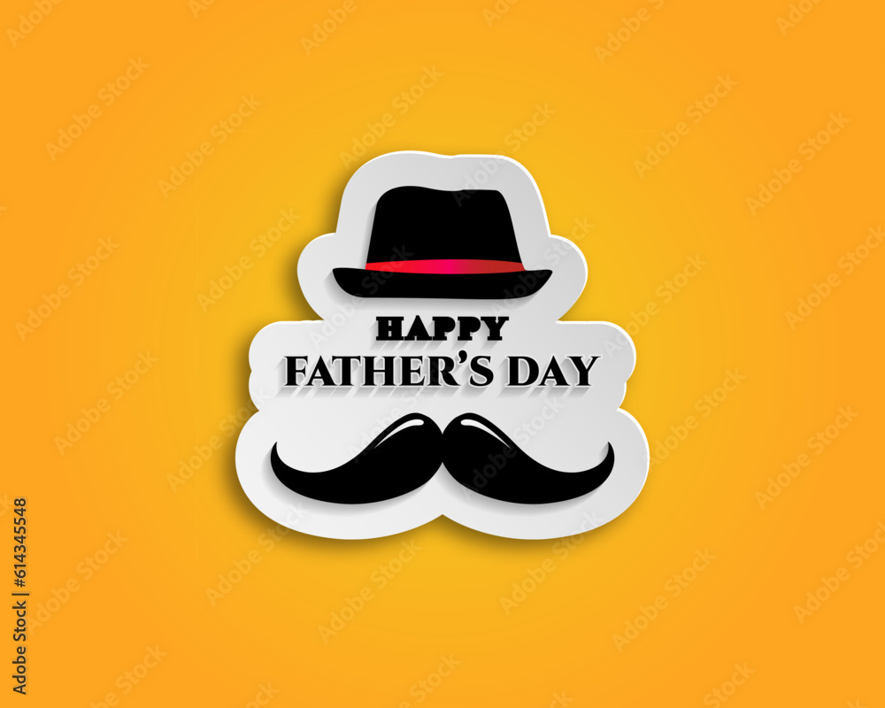 Cap and mustache sticker for Happy Father Day Calligraphy greeting card sticker. Vector illustration. Cap and mustache sticker for Happy Father Day Calligraphy greeting card sticker. Vector illustration.