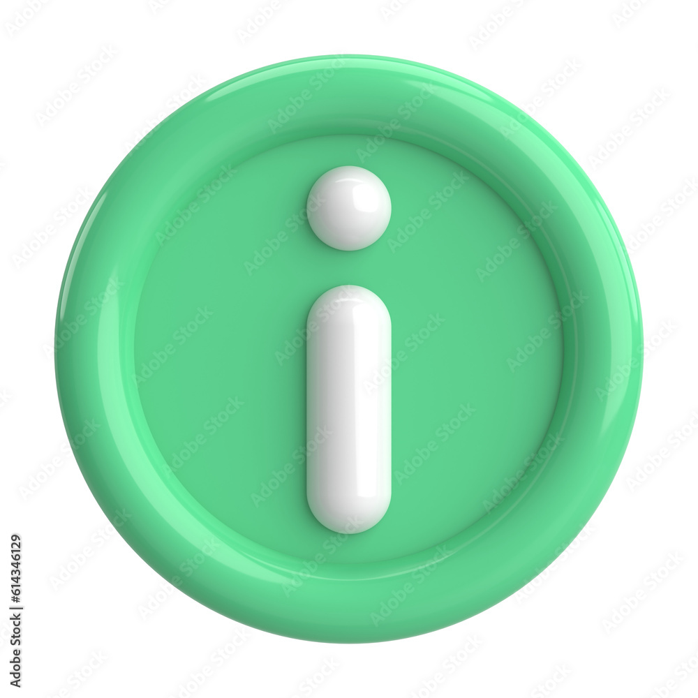 3D information icon. 3D illustration. 3D information icon. 3D illustration.