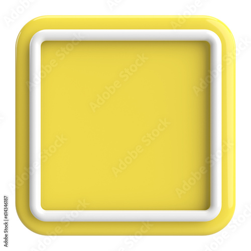 3D rectangle button. Empty button. 3D illustration.