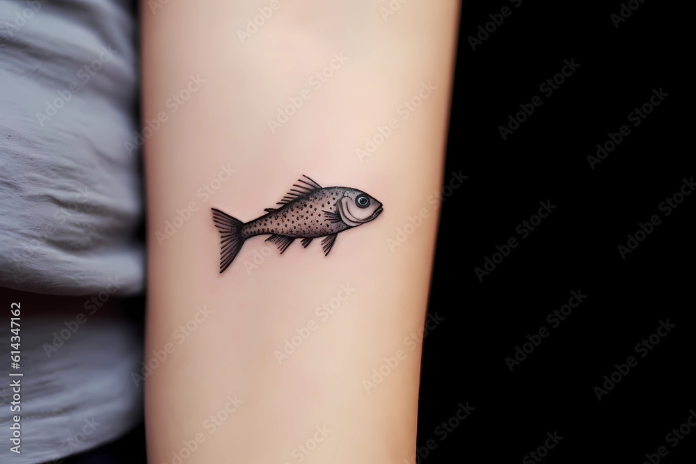 Obraz premium Fish tattoo design for men or women. Generative AI.