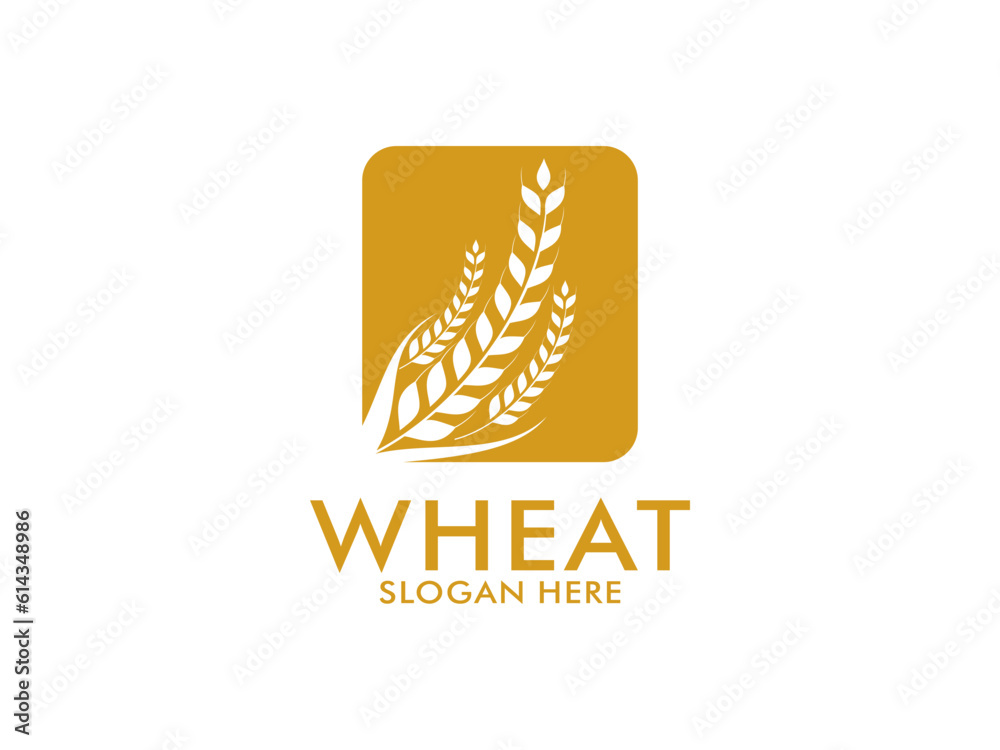 simple wheat grain vector icon logo design