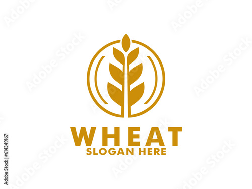 simple wheat grain vector icon logo design
