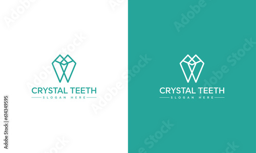 A Dental Treatment Logo Or A Dentist Logo Design Concept That Reflects A Crystal Teeth