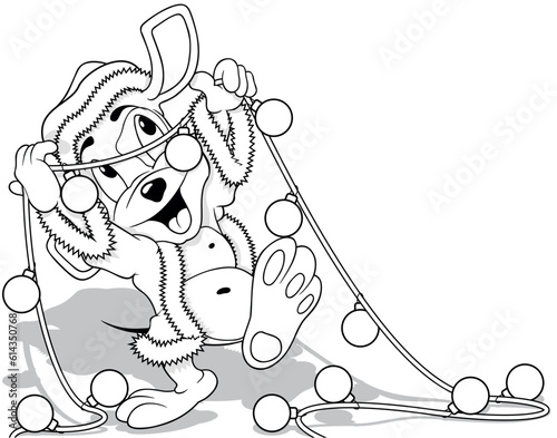 Drawing of Cute Cheerful Do...