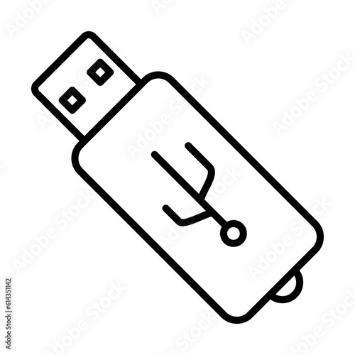 Usb Drive Icon Logo Design Vector Template Illustration Sign And Symbol Pixels Perfect