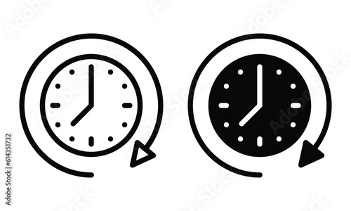 Overtime icon with outline and glyph style.