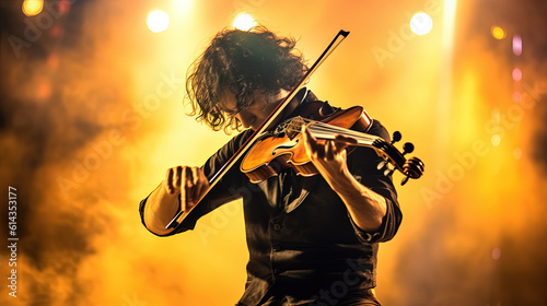 Musician playing violin. Generative AI