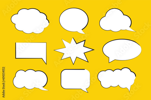 Set of callout, speech bubbles, chats, elements icons, vector illustration.