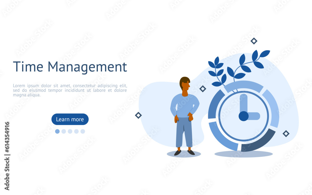 management illustration set. characters time management has been completed. time management and multitasking concept. vector illustration.