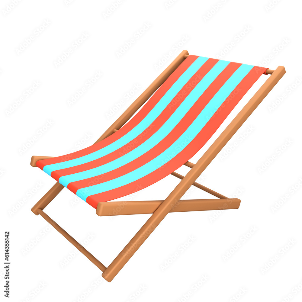 Beach chair 3D summer icon