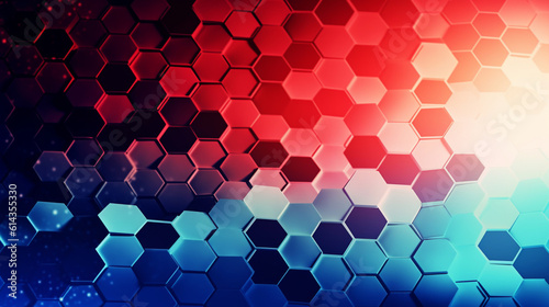 Abstract hexagon red white and blue background, honeycomb © Ralf