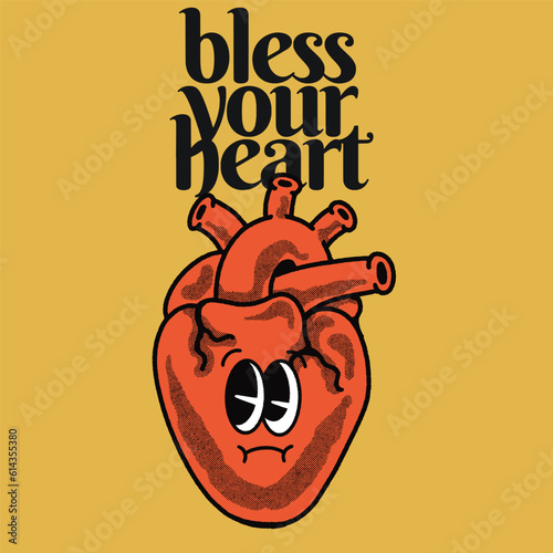 Bless Your Heart With Heart Groovy Character Design