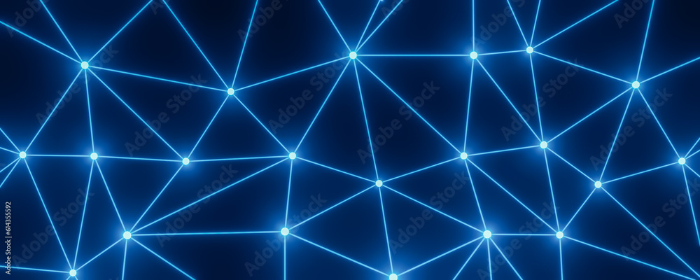 Communication links. Geometrical grid with points connected by lines Symbols Internet, business communications. 3d rendering