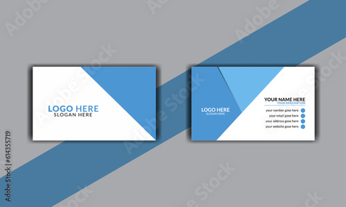 Double-sided corporate business card template. Vector illustration. simple business card design green and white. professional Creative business card template