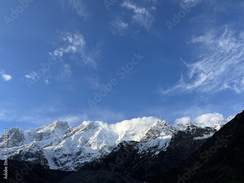 clouds over mountains in India / Himalayan Mountain range