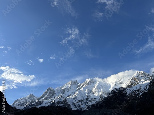 clouds over mountains in India / Himalayan Mountain range