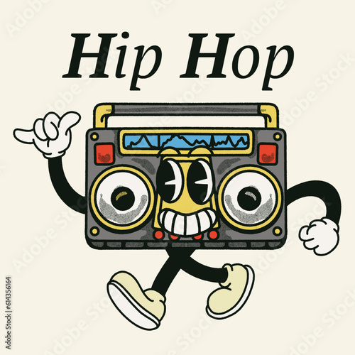 Hip Hop With boombox Groovy Character Design