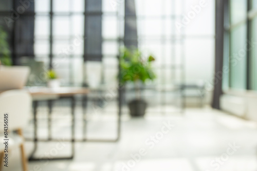 Business office without people with blurred bokeh background