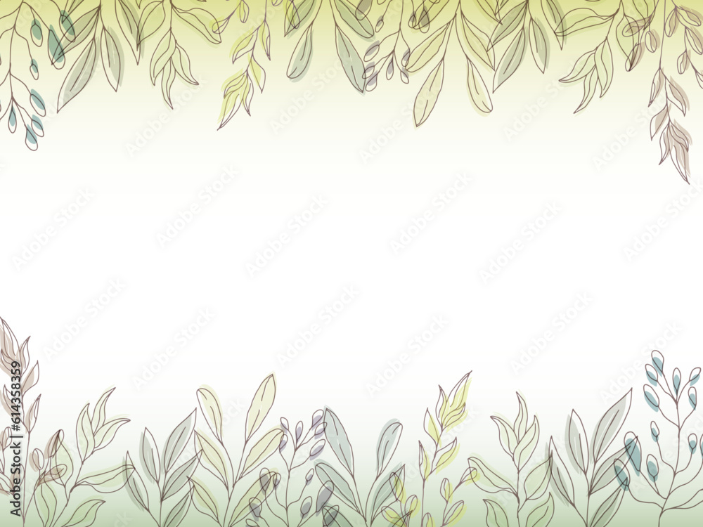 Botanical handwritten rough text letter frame Botanical handwritten rough text letter frame