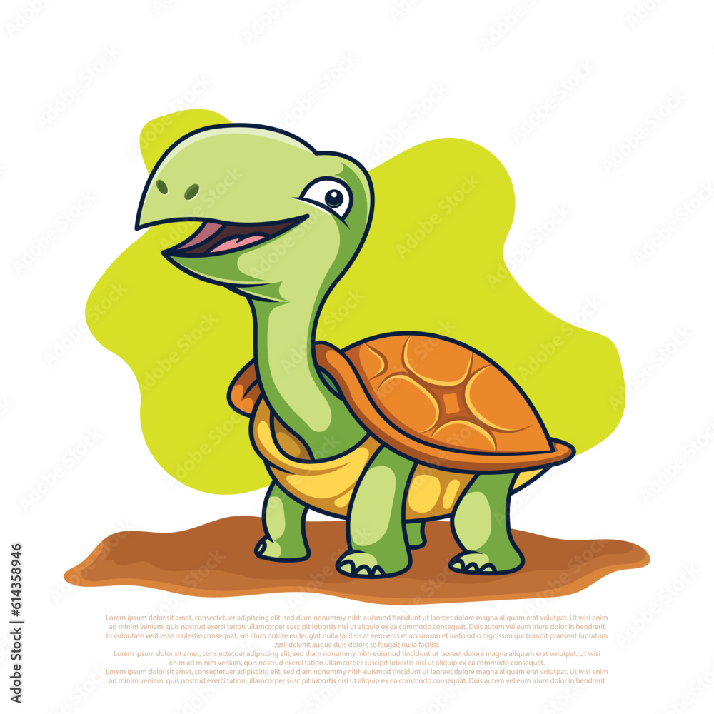 Fototapeta premium Cute turtle cartoon vector illustration
