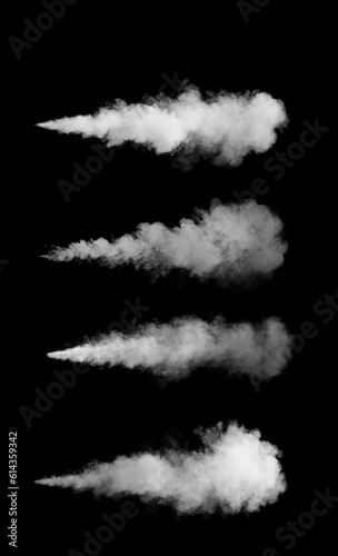 Smoke over black background. Fog or steam texture.