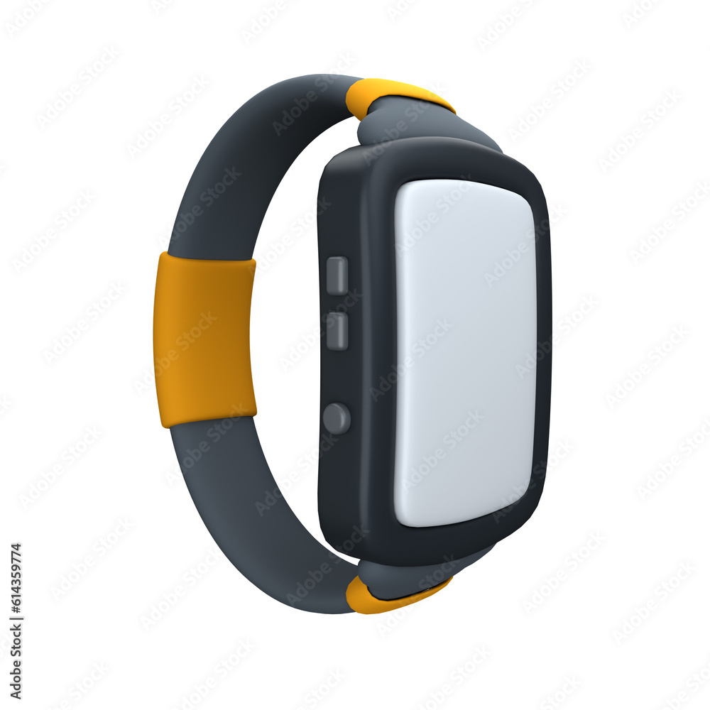 Naklejka premium 3d icon rendered smartwatch isolated on the white background