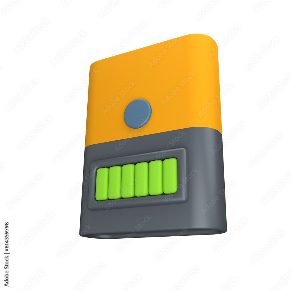 3d icon rendered Power bank isolated on the white background