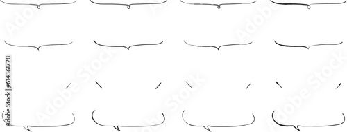 かわいい手書きの下線ふきだしセット　黒