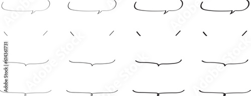 かわいい手書きの下線ふきだしセット　黒