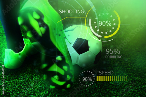 Soccer football player statistic diagram; Football training performance data analysis