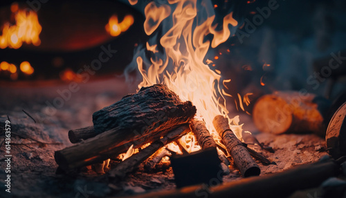 campfire close-up