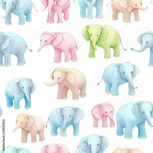 seamless pattern with elephants © El Benedikt