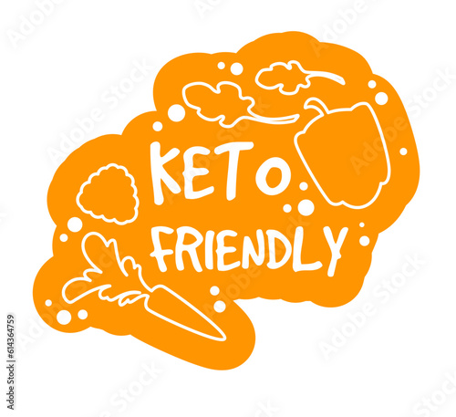 Keto friendly dieting and nourishment banner label