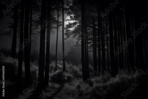 forest in moon light ai generative art