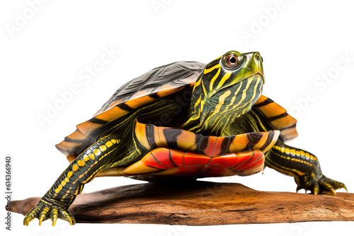 Redeared slider turtle, generative artificial intelligence photo