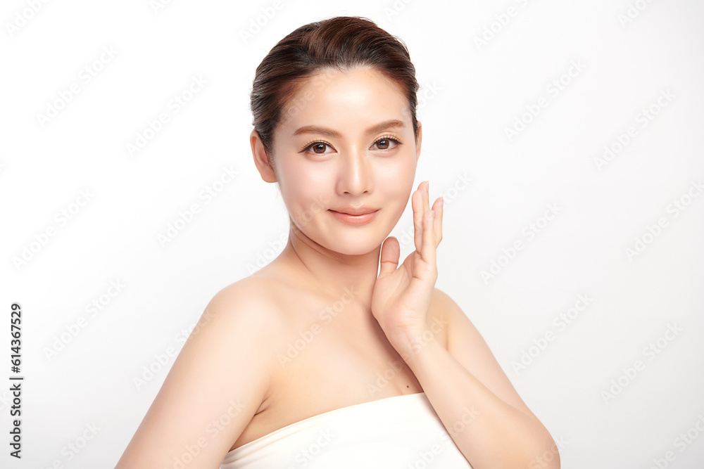 Beautiful young asian woman with clean fresh skin on white background, Face care, Facial treatment, Cosmetology, beauty and spa, Asian women portrait. Beautiful young asian woman with clean fresh skin on white background, Face care, Facial treatment, Cosmetology, beauty and spa, Asian women portrait.